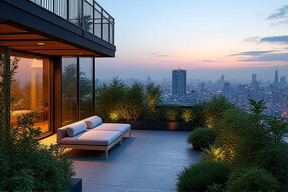 東京中心部の屋上庭園