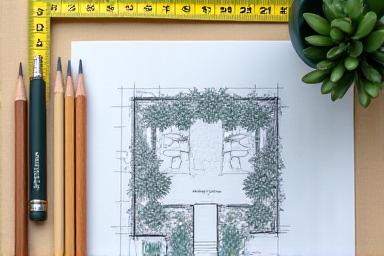 庭園設計のスケッチ