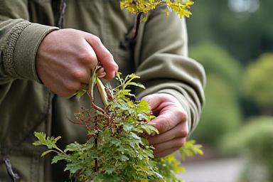 庭師による庭の手入れ